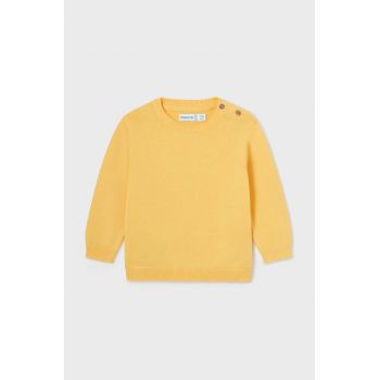 Mayoral pulover din bumbac pentru bebeluși culoarea galben, light de firma original