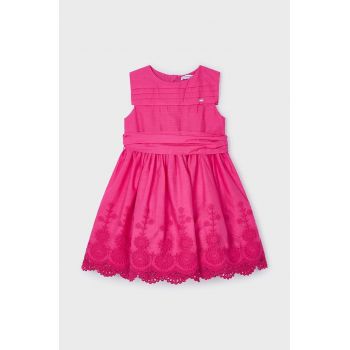 Mayoral rochie din bumbac pentru copii culoarea roz, mini, evazati