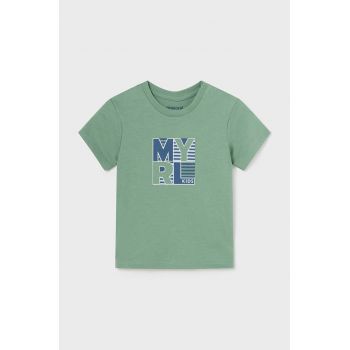 Mayoral tricou din bumbac pentru bebelusi culoarea verde, cu imprimeu