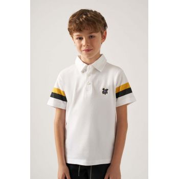 Mayoral tricouri polo din bumbac pentru copii culoarea alb