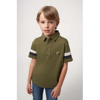 Mayoral tricouri polo din bumbac pentru copii culoarea verde ieftin