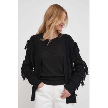 Sisley cardigan femei, culoarea negru, light