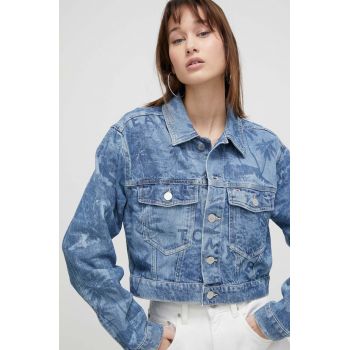 Tommy Jeans geaca jeans femei, de tranzitie