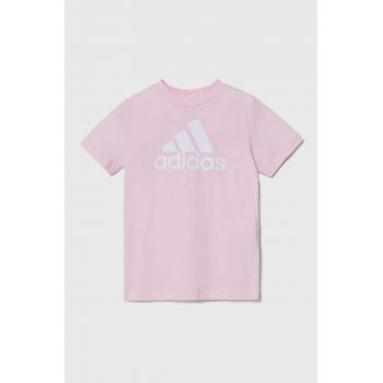adidas tricou de bumbac pentru copii culoarea roz
