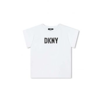 Dkny tricou copii culoarea alb ieftin