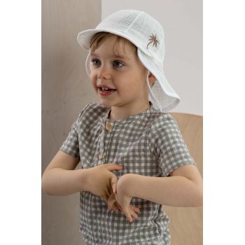 Jamiks caciula de bumbac pentru copii WERNER culoarea alb, neted Jamiks caciula de bumbac pentru copii WERNER culoarea alb, neted