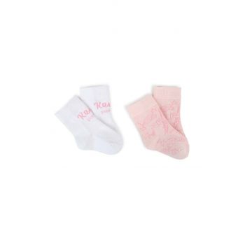Kenzo Kids sosete bebe 2-pack culoarea roz