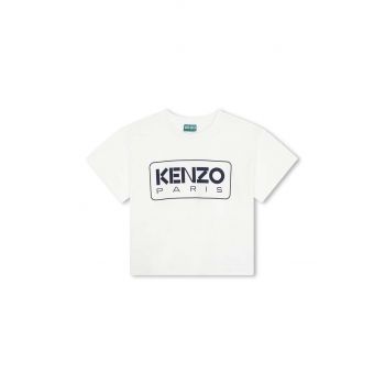 Kenzo Kids tricou de bumbac pentru copii culoarea alb, cu imprimeu