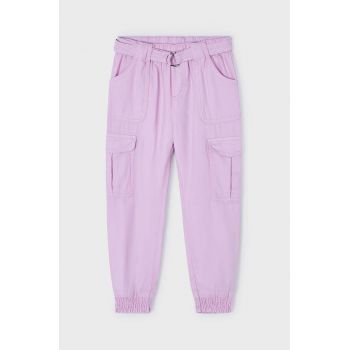 Mayoral pantaloni copii culoarea violet, neted de firma originali