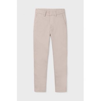 Mayoral pantaloni copii slim culoarea bej, neted