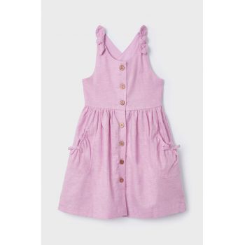 Mayoral rochie din in pentru copii culoarea violet, mini, evazati ieftina