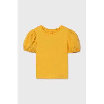 Mayoral tricou de bumbac pentru copii culoarea galben