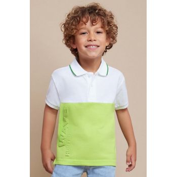 Mayoral tricouri polo din bumbac pentru copii culoarea verde, modelator ieftin