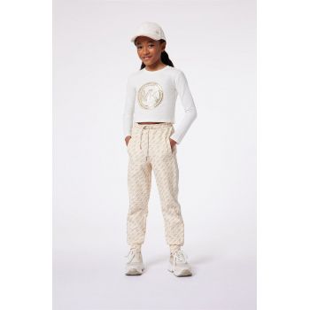 Michael Kors pantaloni de trening pentru copii culoarea bej, modelator