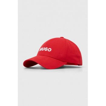 HUGO șapcă de baseball din bumbac culoarea roz, cu imprimeu 50496033 de firma originala