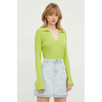 HUGO pulover femei, culoarea verde, light
