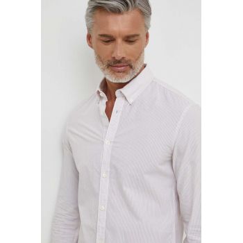 Pepe Jeans camasa din bumbac barbati, culoarea alb, cu guler button-down, regular ieftina