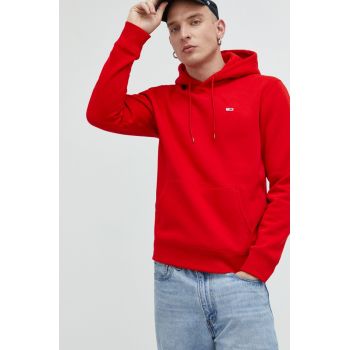 Tommy Jeans bluză bărbați, culoarea roșu, uni DM0DM09593