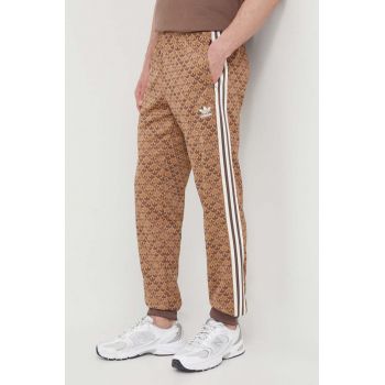 adidas Originals pantaloni de trening culoarea maro, cu imprimeu IS0257 ieftini