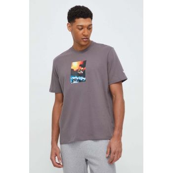 adidas Originals tricou din bumbac bărbați, culoarea gri, cu imprimeu IM9680 ieftin