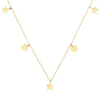 Colier din aur 14k Rounds and Stars