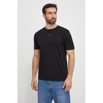 HUGO tricou din bumbac bărbați, culoarea negru, cu imprimeu 50505033