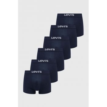 Levi's boxeri 6-pack barbati, culoarea albastru marin de firma originali