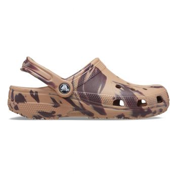 Saboți Crocs Classic Marbled Clog Maro - Cork/Multi de firma originali