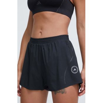 adidas by Stella McCartney pantaloni scurți de alergare TruePace culoarea negru, cu imprimeu, high waist IT9728