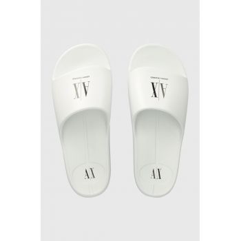 Armani Exchange papuci femei, culoarea alb, XDP038 XV703 K488 de firma originali