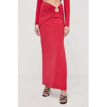 Bardot fusta culoarea rosu, maxi, creion