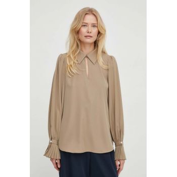 Bruuns Bazaar bluza femei, culoarea bej, neted