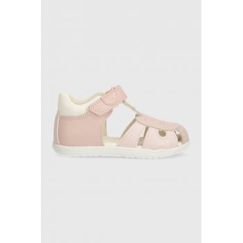Geox sandale din piele pentru copii SANDAL MACCHIA culoarea roz ieftine
