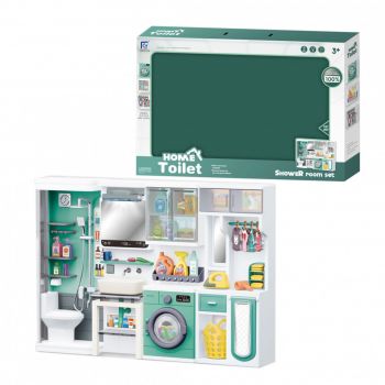 Mobilier baie de jucarie pentru papusi, Verde