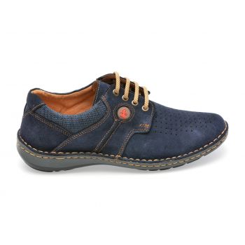 Pantofi OTTER bleumarin, 9560, din piele intoarsa de firma originali