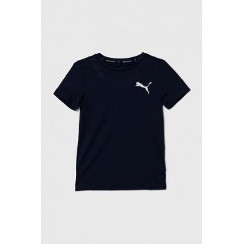Puma tricou copii ACTIVE Small Logo Tee B culoarea albastru marin, cu imprimeu