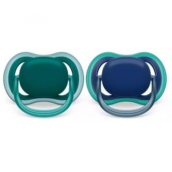 Set 2 Suzete Ultra Air Pacifier 6-18luni Ortodontice Fara BPA Albastru/Verde ieftina