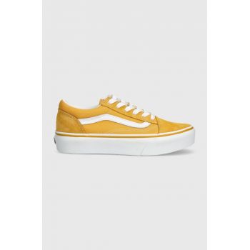 Vans tenisi copii Old Skool Platform culoarea galben de firma originali