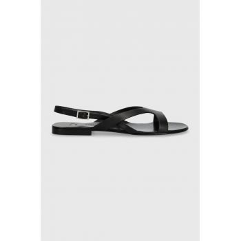 Weekend Max Mara sandale de piele Monviso femei, culoarea negru, 2415521115600