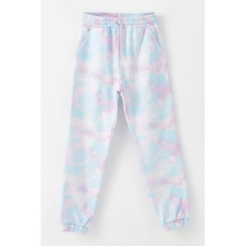 Pantaloni sport cu imprimeu tie-dye