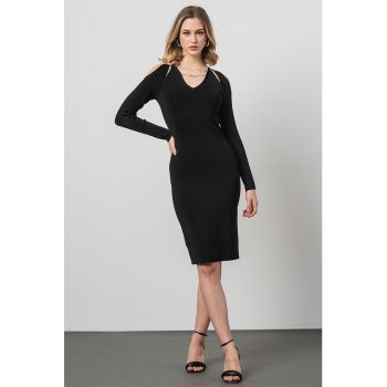 Rochie bodycon cu decolteu in V si decupaje