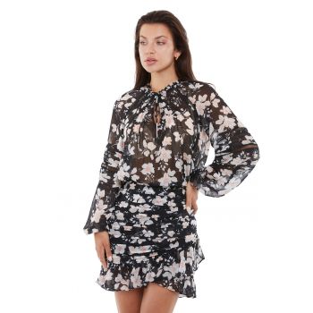 Bluza de sifon cu model floral ieftina