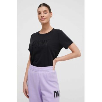 Dkny tricou femei, culoarea negru