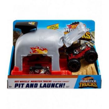 Hot Wheels Lansator Monster Truck Craniul Cu Doua Masinute