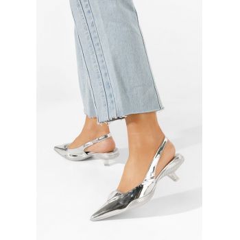 Pantofi slingback Nelka argintii ieftini