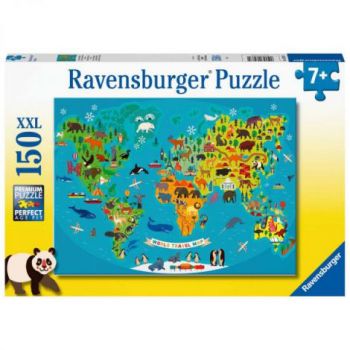 PUZZLE HARTA LUMII CU ANIMALE, 150 PIESE