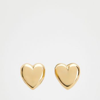 Reserved - Cercei placați cu aur, în formă de inimă - Auriu