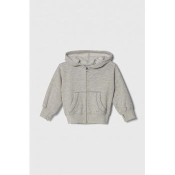 Abercrombie & Fitch bluza copii culoarea gri, cu glugă, melanj