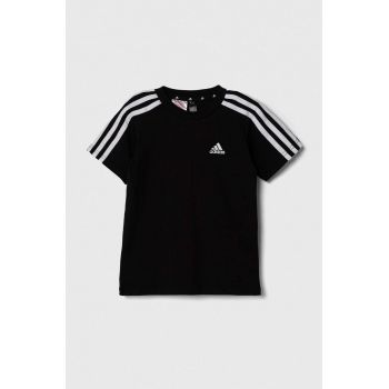adidas tricou de bumbac pentru copii LK 3S CO culoarea negru, neted
