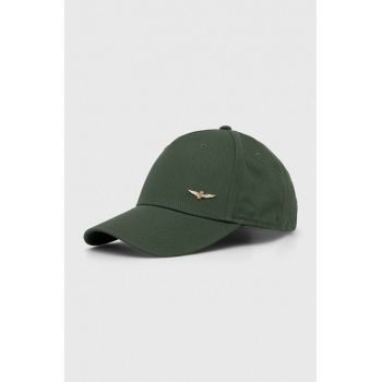 Aeronautica Militare șapcă de baseball din bumbac culoarea verde, neted